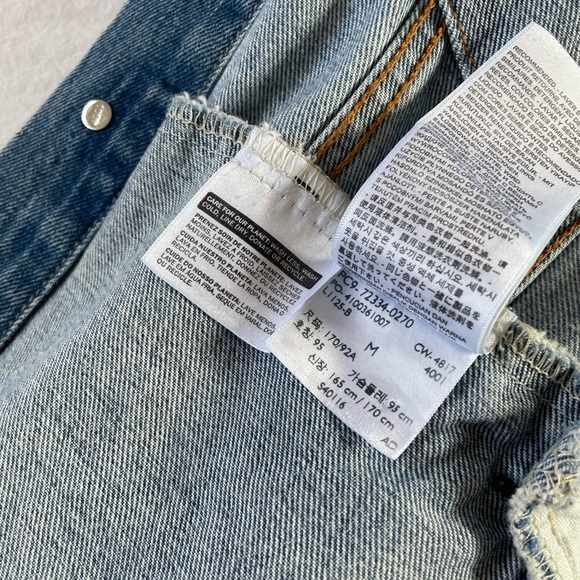 Levi’s Bleached Denim Trucker Jacket Unisex M - Picture 9 of 12